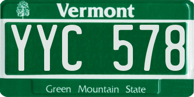 VT license plate YYC578