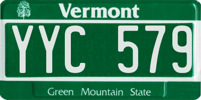 VT license plate YYC579