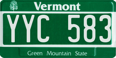 VT license plate YYC583