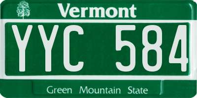 VT license plate YYC584