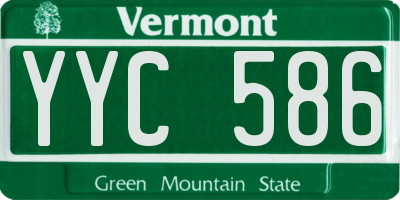 VT license plate YYC586