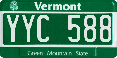 VT license plate YYC588
