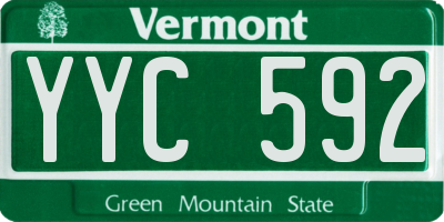 VT license plate YYC592
