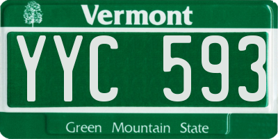 VT license plate YYC593