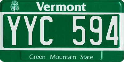 VT license plate YYC594