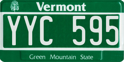 VT license plate YYC595