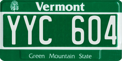 VT license plate YYC604