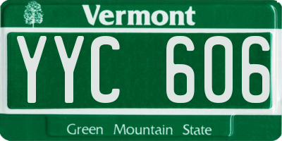 VT license plate YYC606