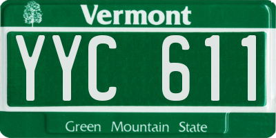 VT license plate YYC611