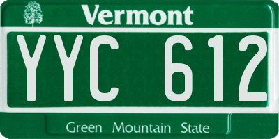 VT license plate YYC612