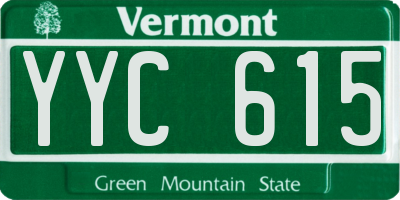 VT license plate YYC615
