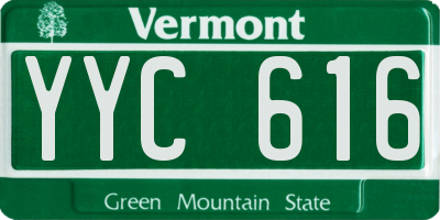 VT license plate YYC616