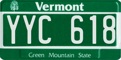 VT license plate YYC618