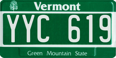 VT license plate YYC619