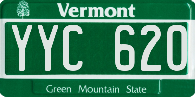 VT license plate YYC620