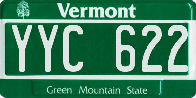VT license plate YYC622
