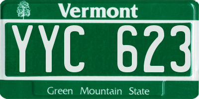 VT license plate YYC623
