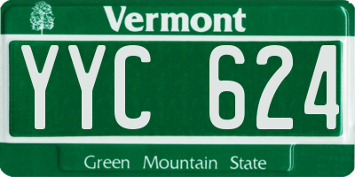 VT license plate YYC624