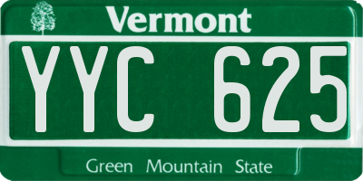 VT license plate YYC625