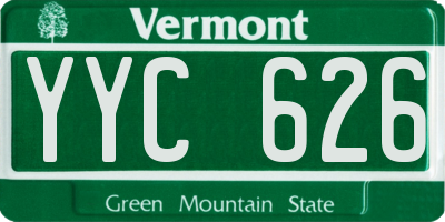 VT license plate YYC626