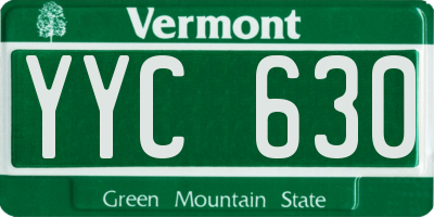 VT license plate YYC630