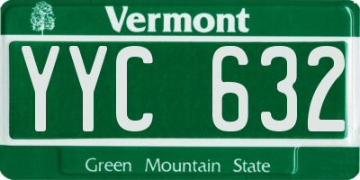 VT license plate YYC632
