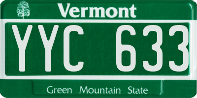 VT license plate YYC633