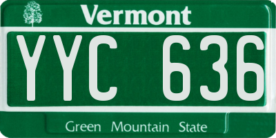 VT license plate YYC636