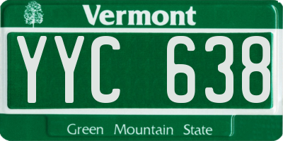 VT license plate YYC638