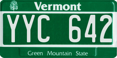 VT license plate YYC642