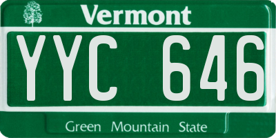 VT license plate YYC646