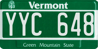 VT license plate YYC648