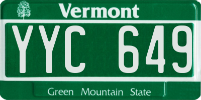 VT license plate YYC649