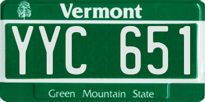 VT license plate YYC651