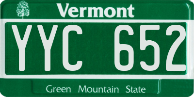 VT license plate YYC652