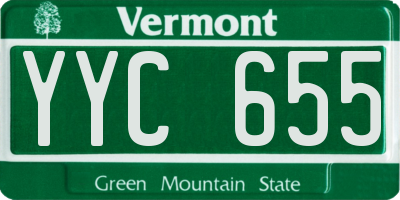 VT license plate YYC655