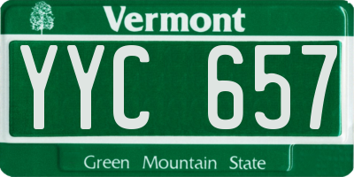 VT license plate YYC657