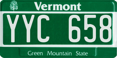 VT license plate YYC658