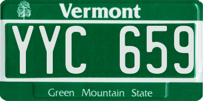 VT license plate YYC659
