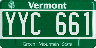 VT license plate YYC661