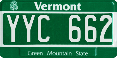 VT license plate YYC662