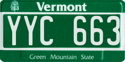 VT license plate YYC663