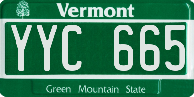 VT license plate YYC665