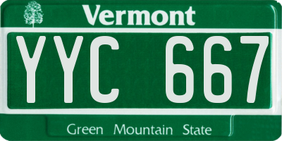 VT license plate YYC667