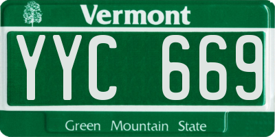 VT license plate YYC669
