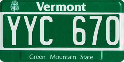 VT license plate YYC670