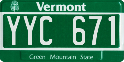 VT license plate YYC671