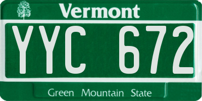 VT license plate YYC672