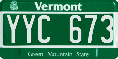 VT license plate YYC673