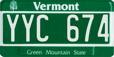 VT license plate YYC674